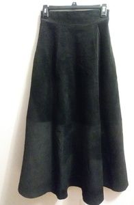 TROVARE´ Vintage Genuine Suede Leather Maxi Skirt